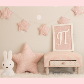 PUFFY ΥΦΑΣΜΑΤΙΝΟ ΜΠΑΝΕΡ ΣΕ ΣΧΕΔΙΟ ΑΣΤΕΡΙ ΣΕ ΧΡΩΜΑ DUSTY PINK