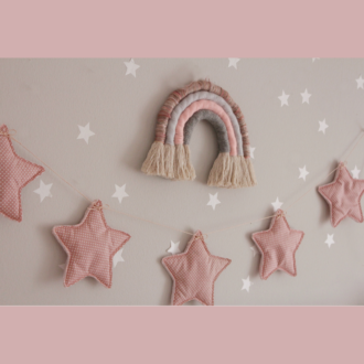 PUFFY ΥΦΑΣΜΑΤΙΝΟ ΜΠΑΝΕΡ ΣΕ ΣΧΕΔΙΟ ΑΣΤΕΡΙ ΣΕ ΧΡΩΜΑ ΣΑΠΙΟ ΜΗΛΟ