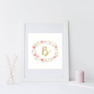 ΠΟΣΤΕΡ ΣΕ ΚΟΡΝΙΖΑ ΦΛΟΡΑΛ ΡΟΖ ME MONOΓΡΑΜΜΑ ΤΗΣ ΕΠΙΛΟΓΗΣ ΣΟΥ