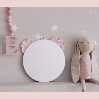 Καθρέπτης στρογγυλός με υφασμάτινα αυτάκια