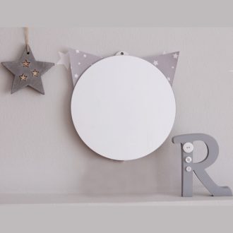 Καθρέπτης στρογγυλός με υφασμάτινα αυτάκια